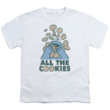 Sesame Street Cookie Monster All The Cookies Youth Tshirt