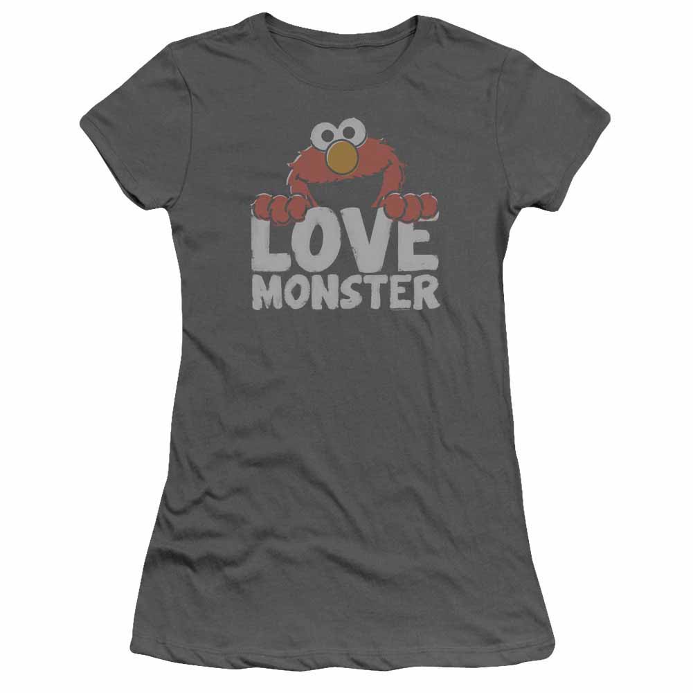 Sesame Street Love Monster Gray Juniors T-Shirt