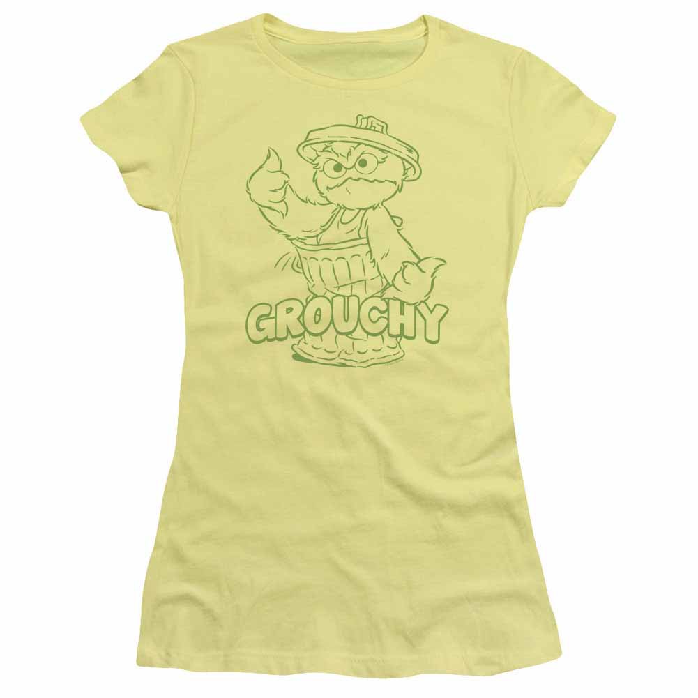 Sesame Street Grouchy Yellow Juniors T-Shirt