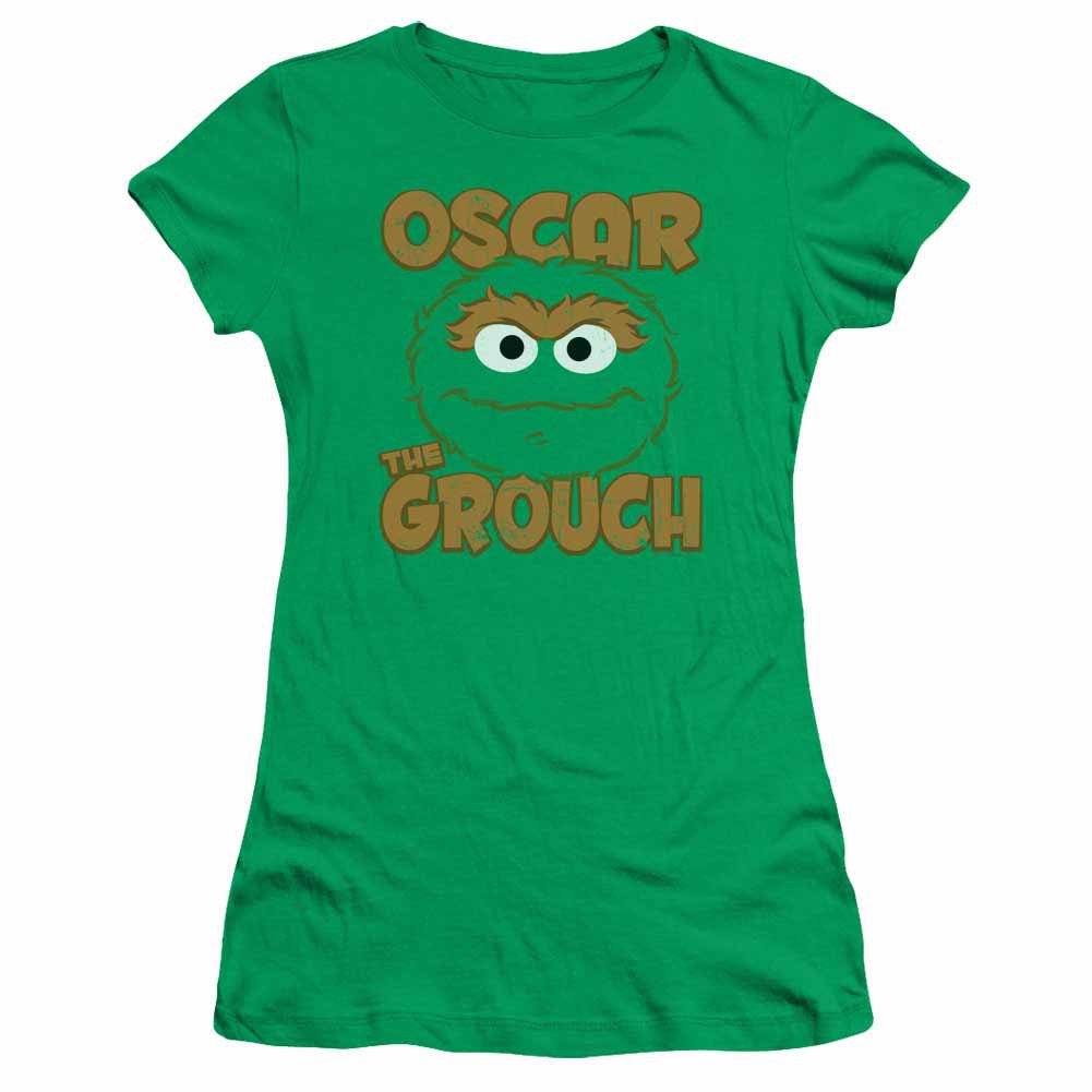 Sesame Street Oscar Sandwich Green Juniors T-Shirt