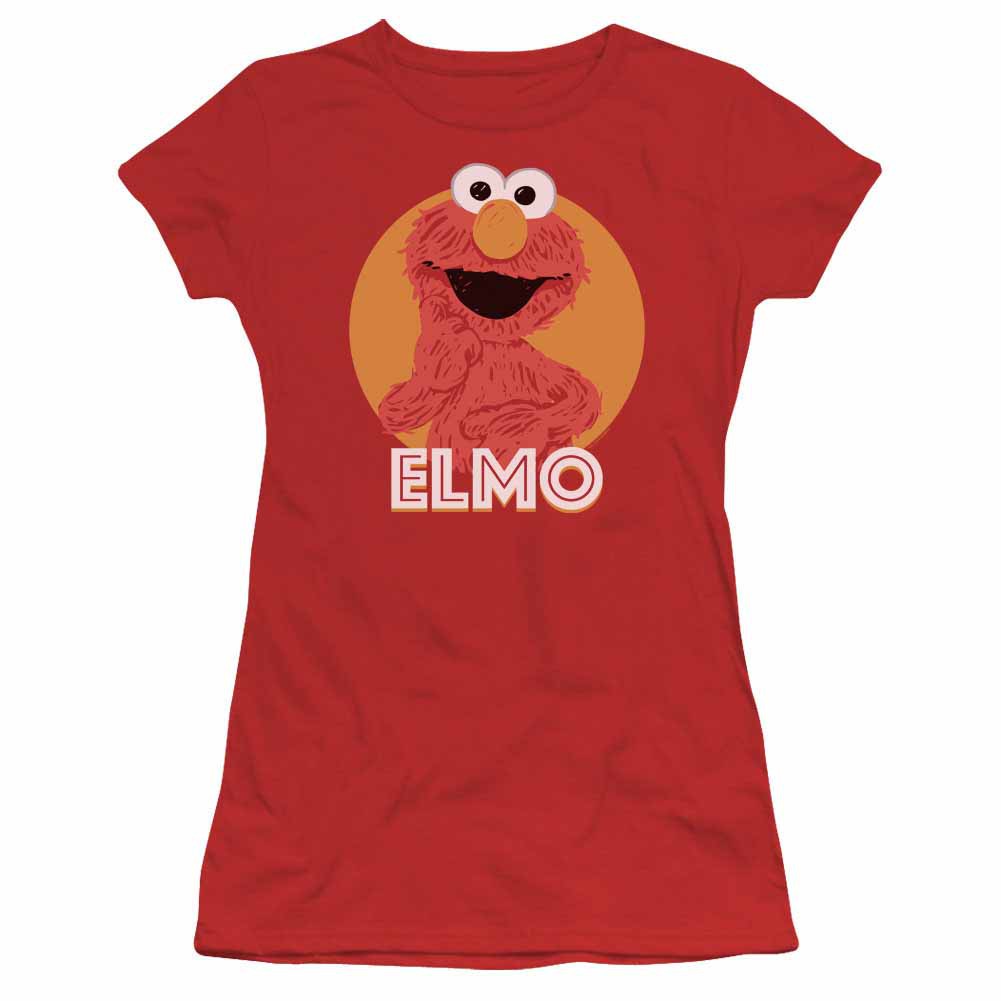 Sesame Street Elmo Scribble Red Juniors T-Shirt