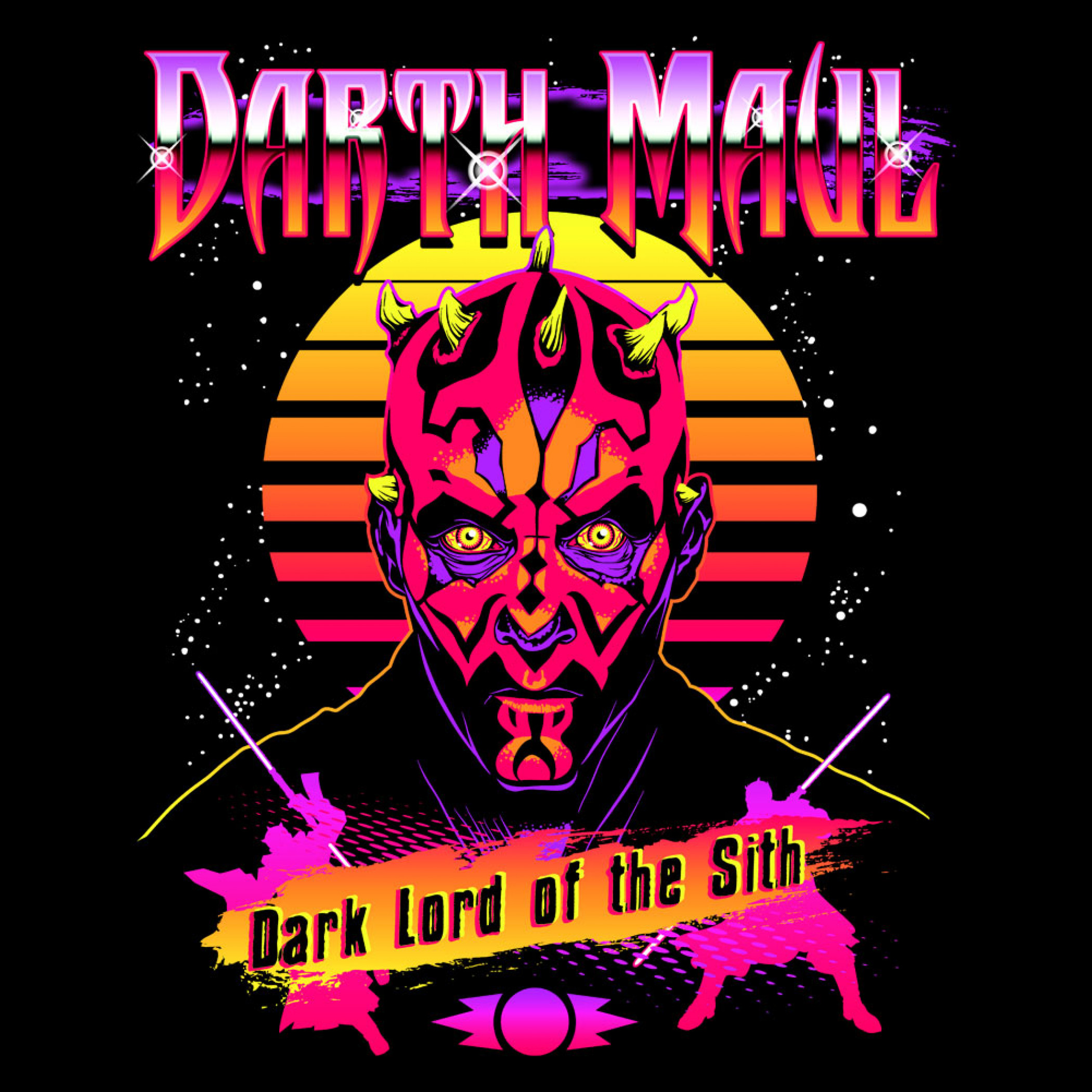 Star Wars Darth Maul Dark Lord of the Sith Neon Retro T-Shirt
