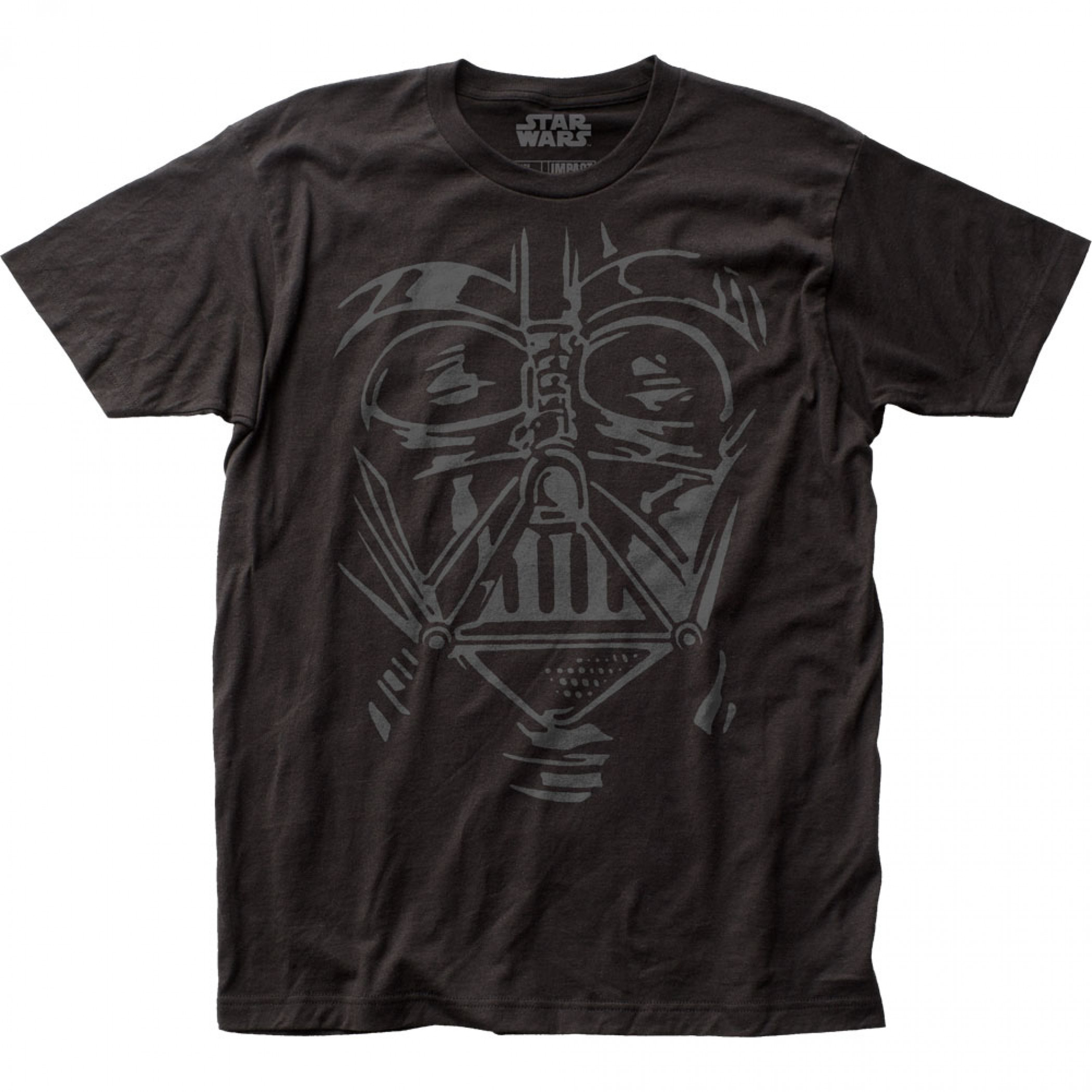 Star Wars Darth Vader Face Helmet Sketch T-Shirt