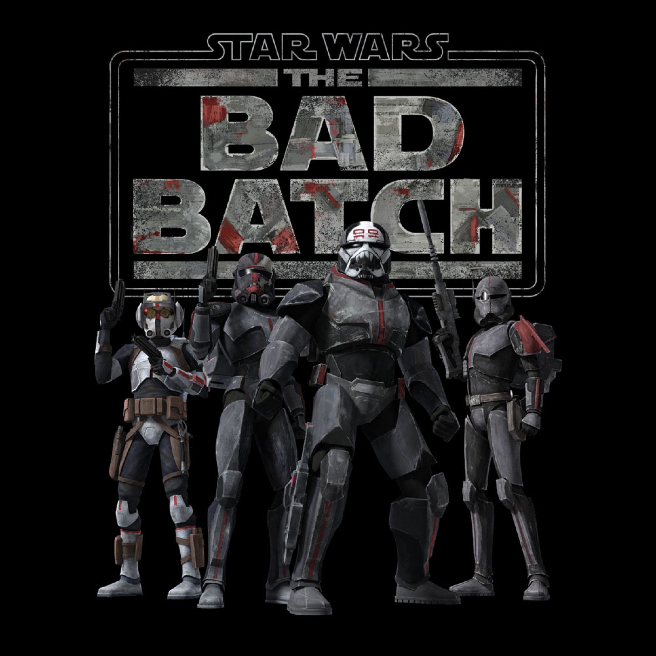 Star Wars The Clone Wars The Bad Batch Line Up with Logo T-Shirt