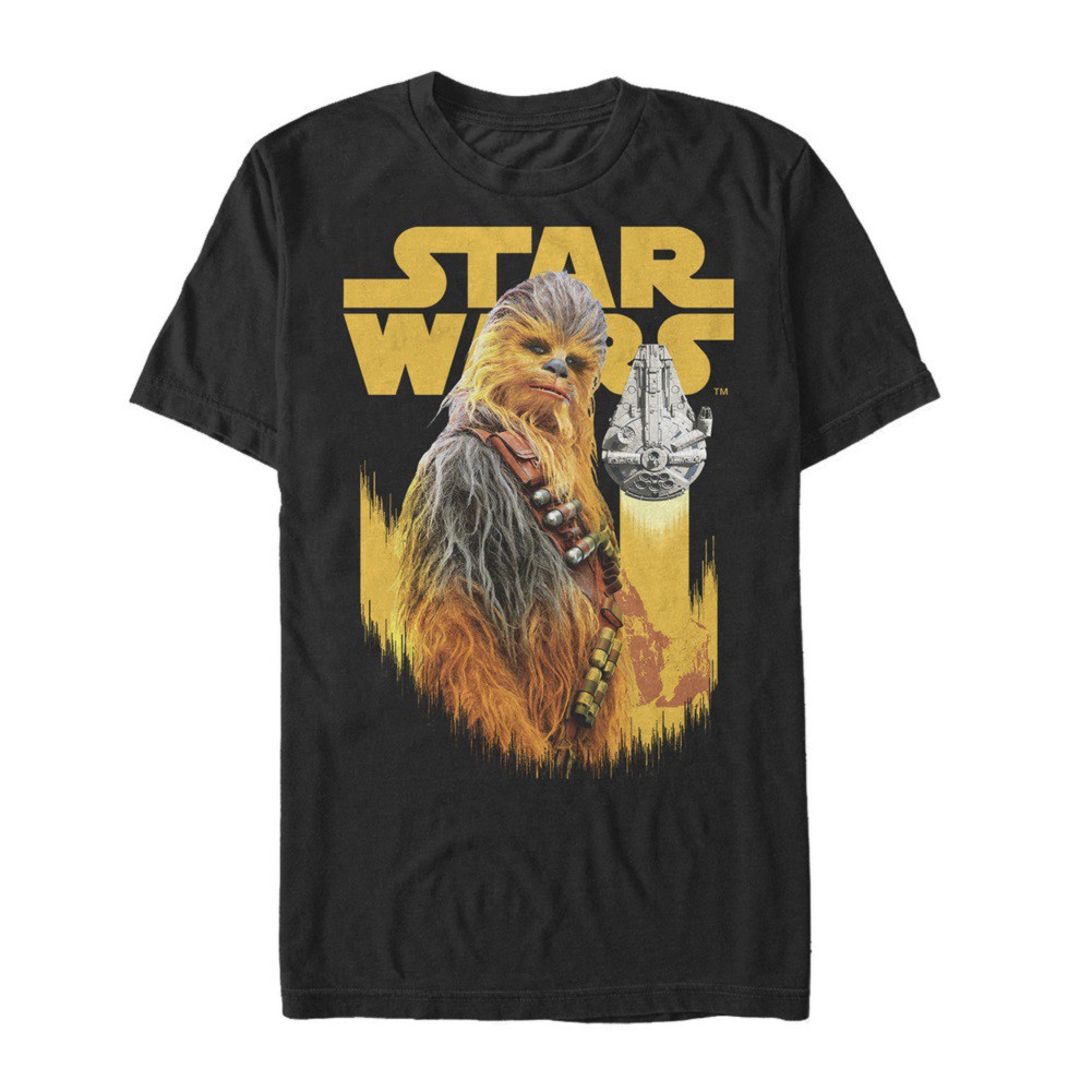 Star Wars Han Solo Story Chewie Falcon Men's Black T-Shirt