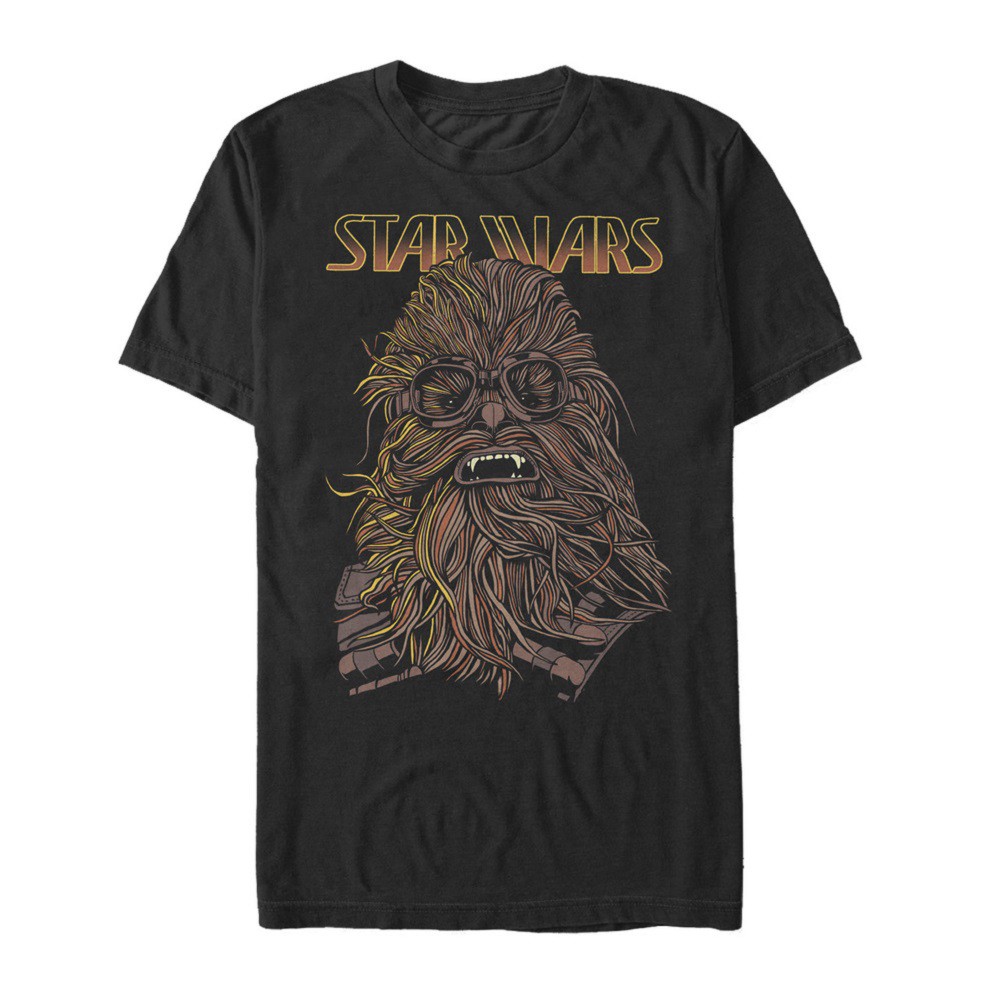 Star Wars Han Solo Story Chewie Hand Drawn Men's Black T-Shirt