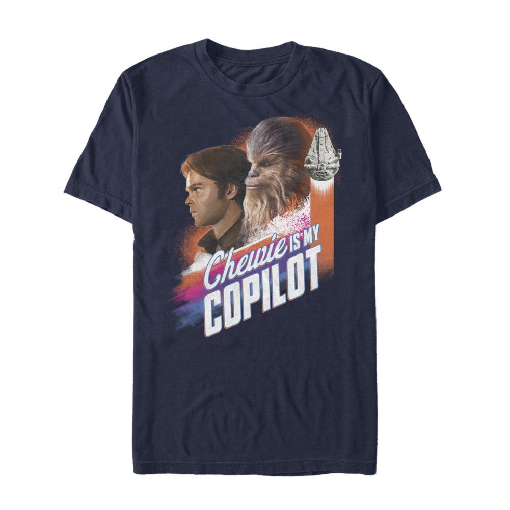 Star Wars Han Solo Story Chewie Is My Copilot Men's Black T-Shirt