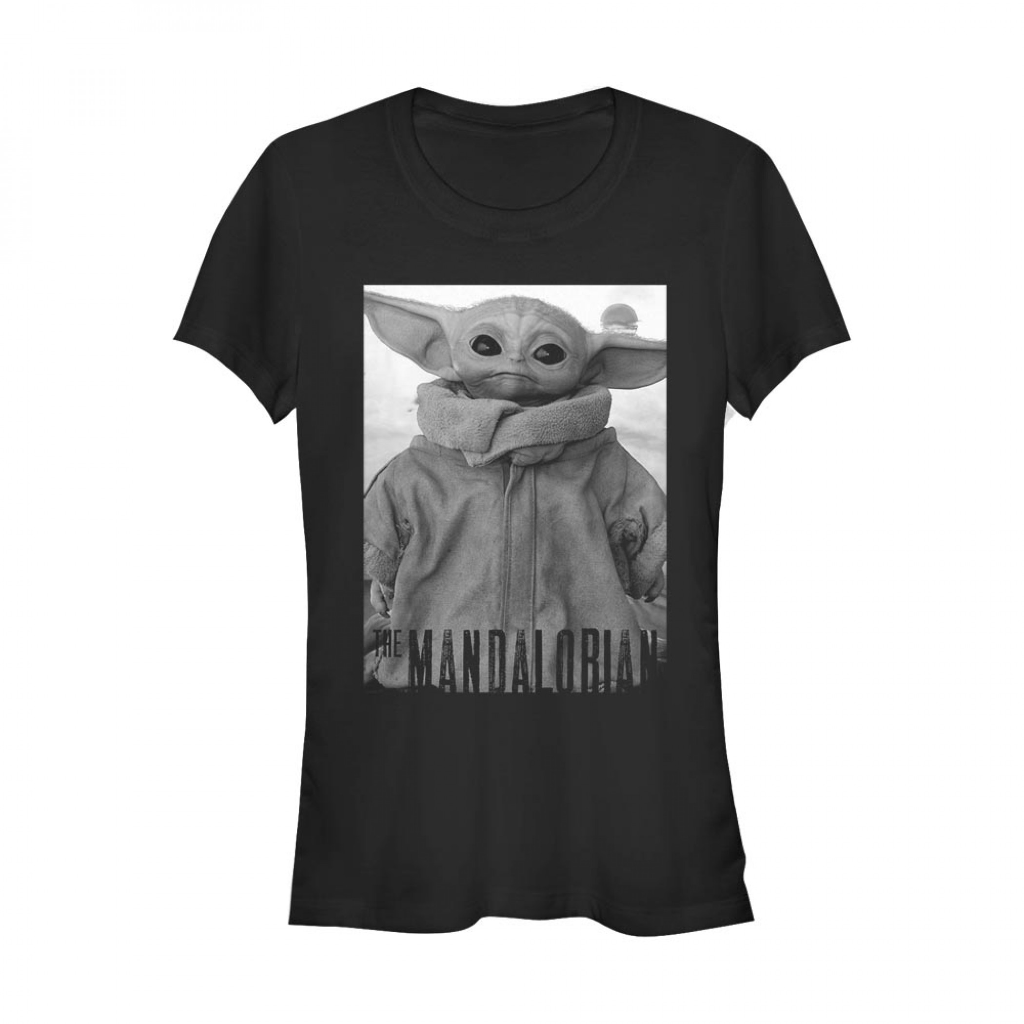 Star Wars The Mandalorian The Child Grayscale Pose Junior's T-Shirt