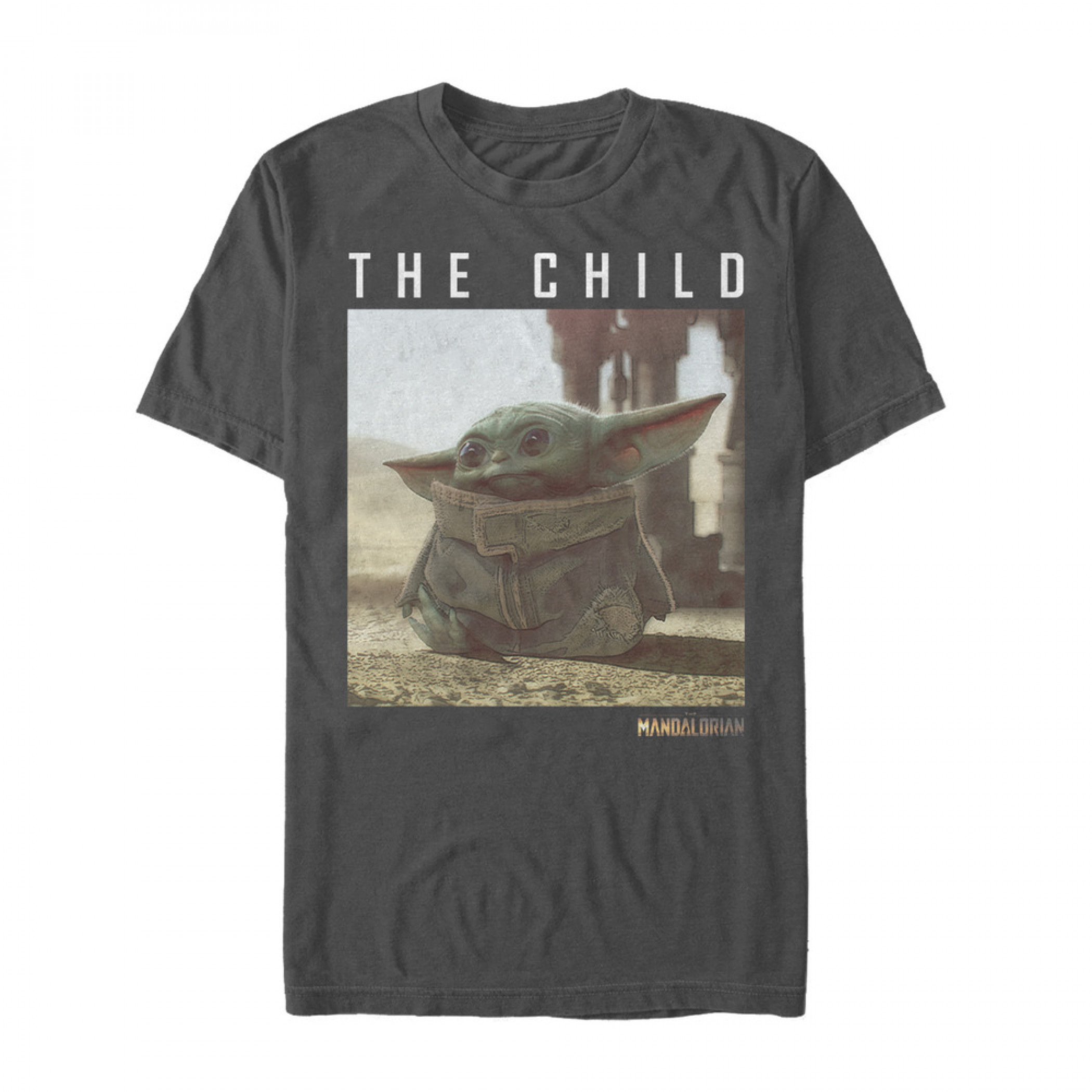 The Mandalorian The Child Portrait Grey T-Shirt