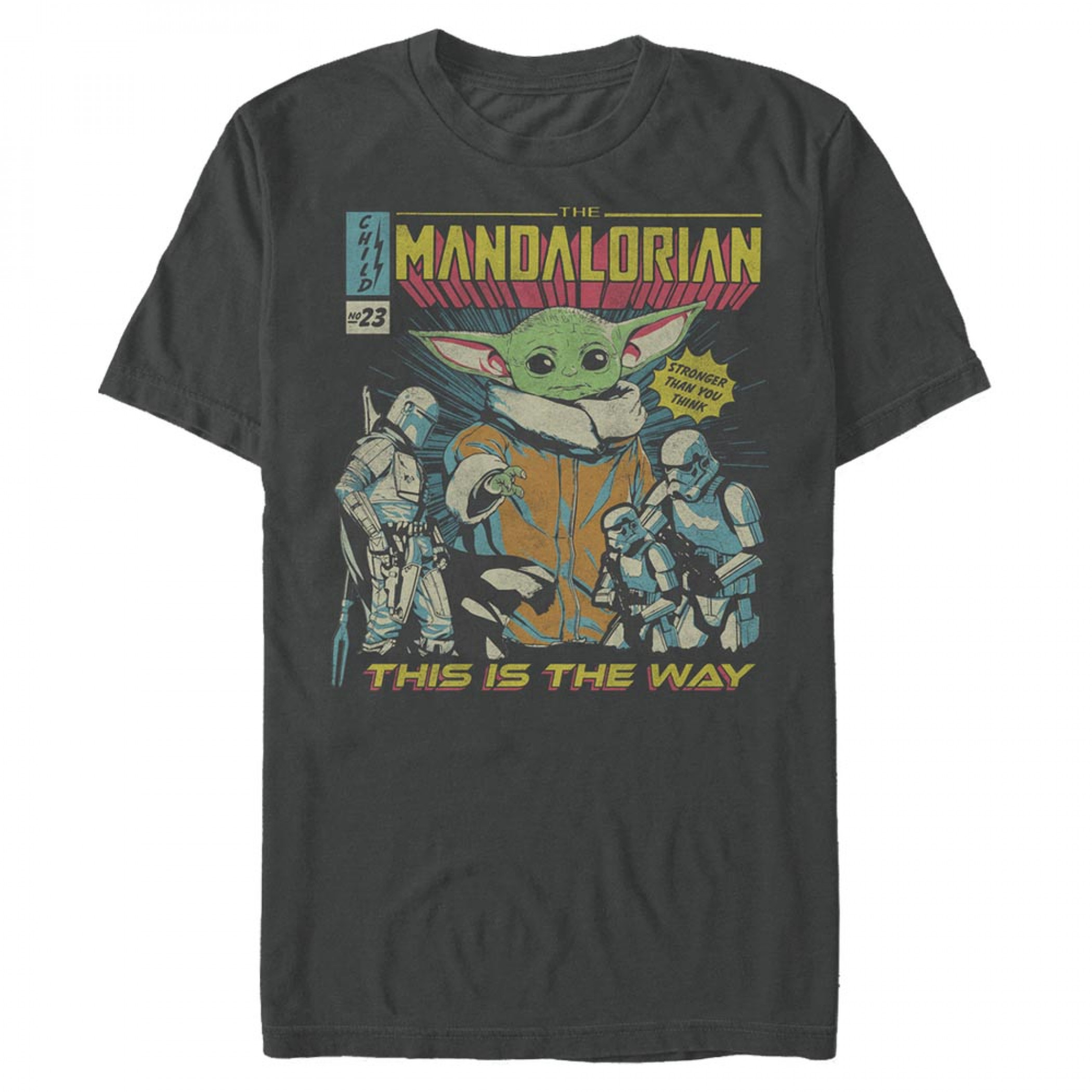 Retro Vintage Shirt Marve Comics Group Star Wars Short Sleeve The Mandalorian Comic Book Cover Shirt The Child Grugo Disney Movies