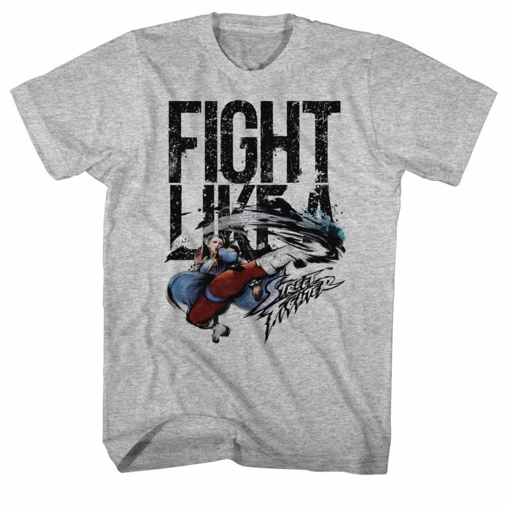Street Fighter Fight Like A Gray T-Shirt