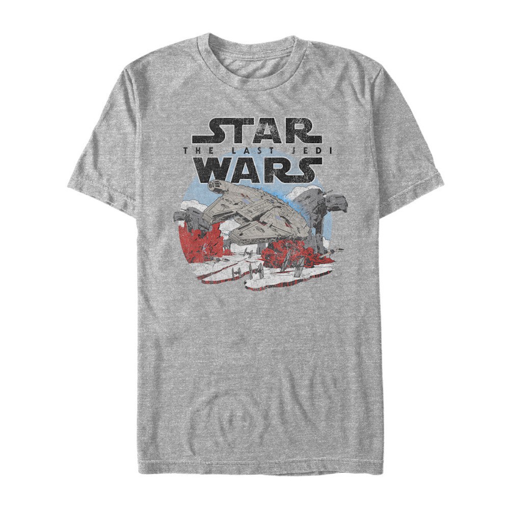 Star Wars Last Jedi Millennium Falcon Grey Tshirt