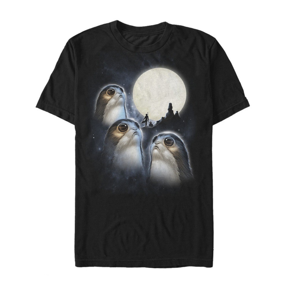 Star Wars Last Jedi Porgs Howling At The Moon Tshirt