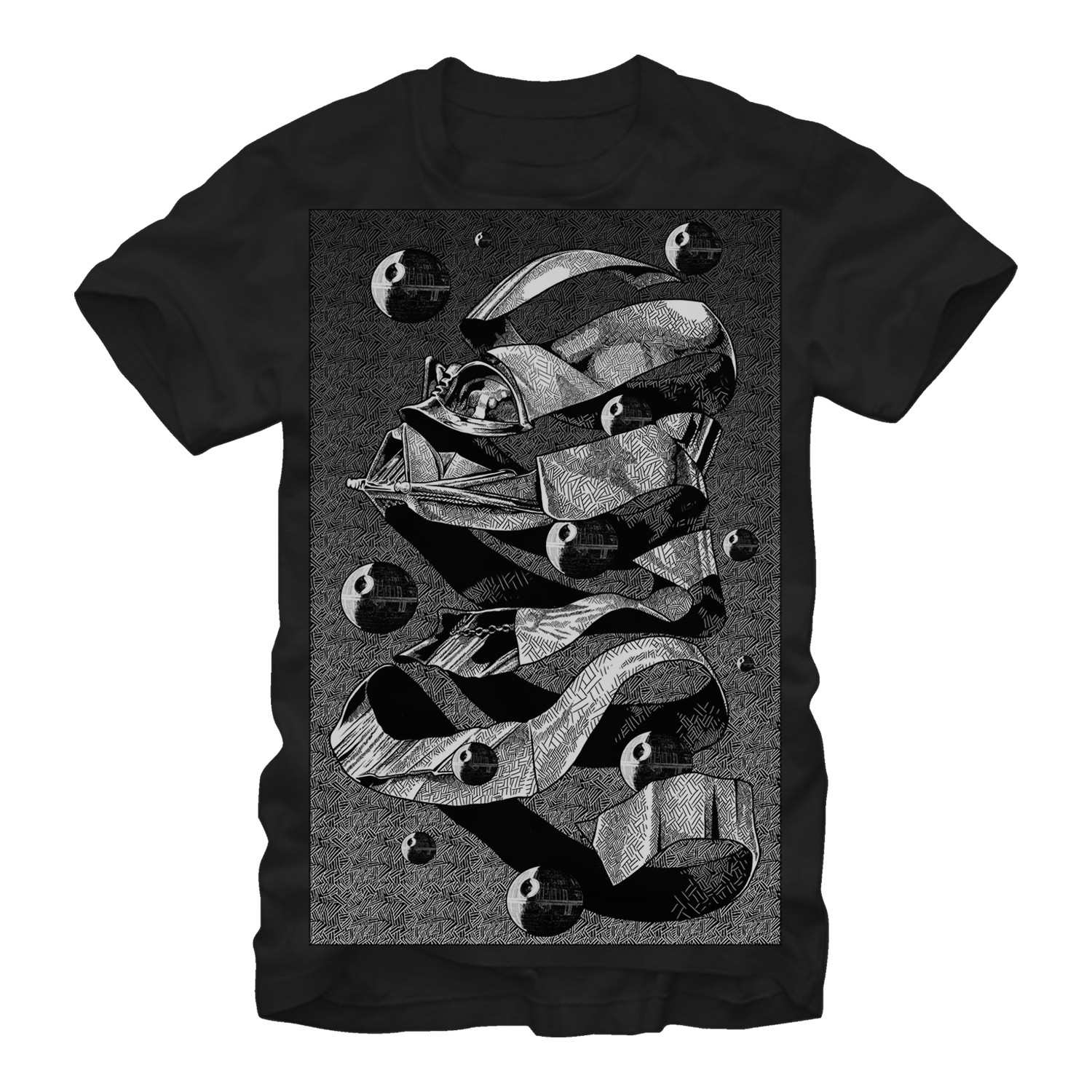 Star Wars MC Escher Poster Black T-Shirt