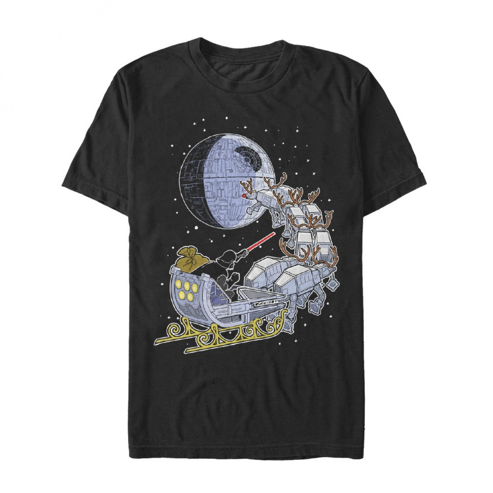 Star Wars Vader Sleigh Ride Christmas Black T-Shirt