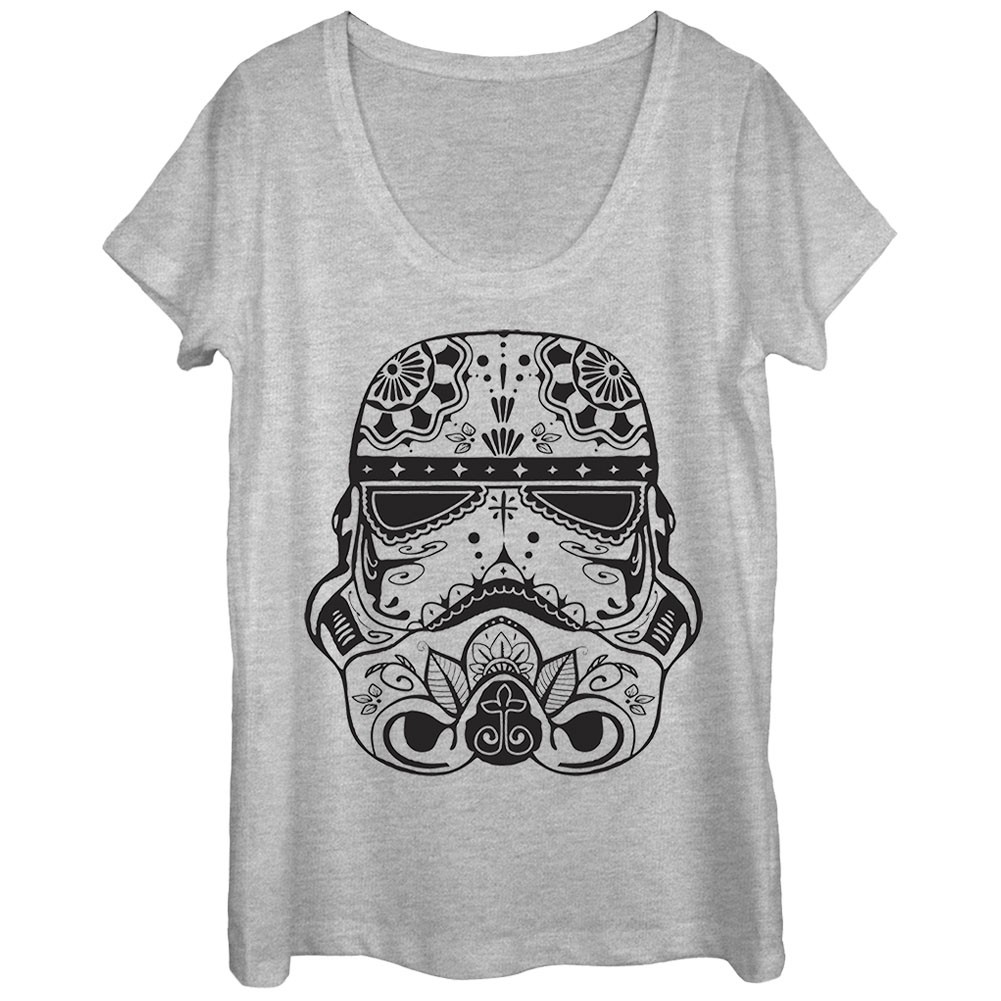 Star Wars Sugar Skull Troop Gray Juniors T-Shirt