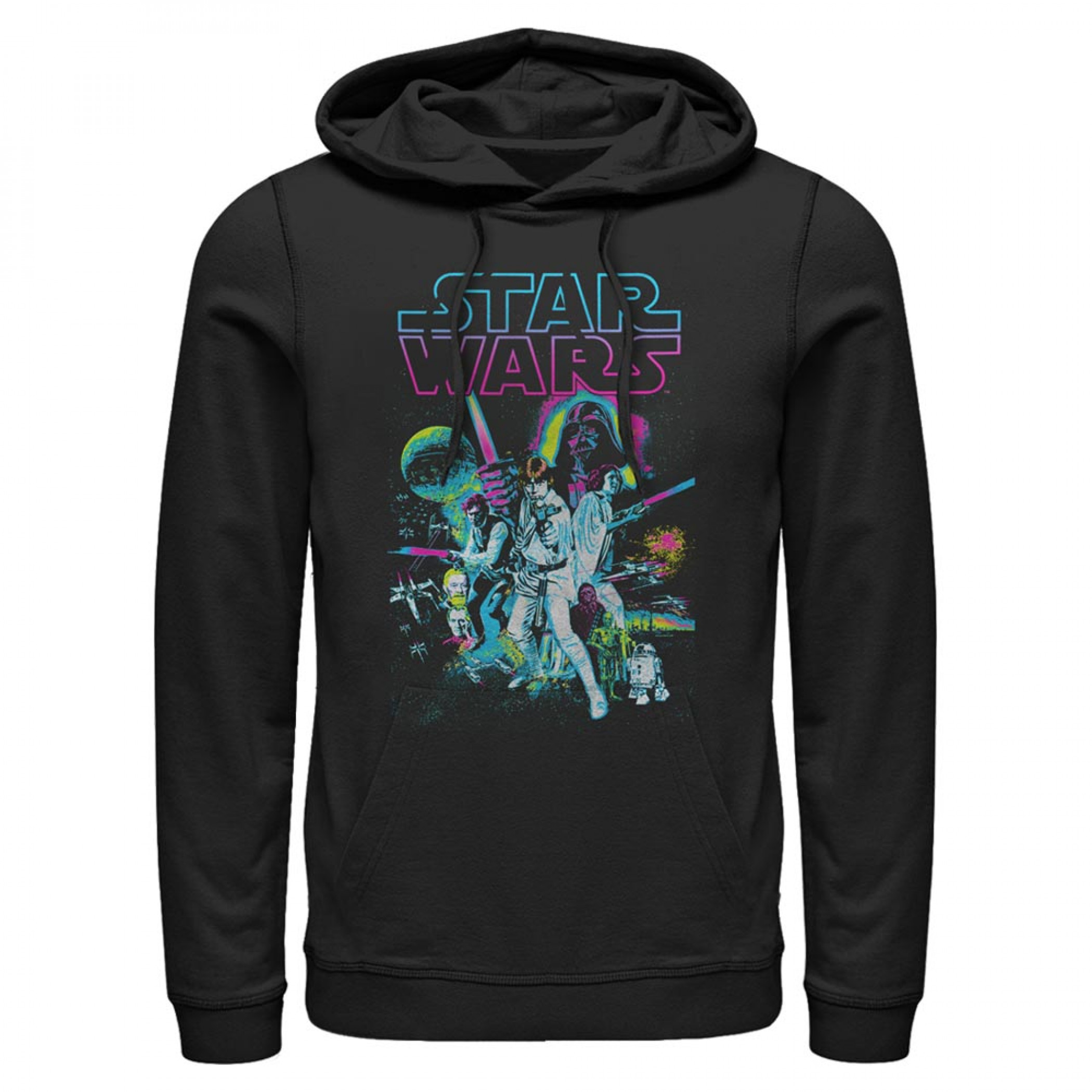 Star Wars a New Hope Neon Poster Pullover Hoodie
