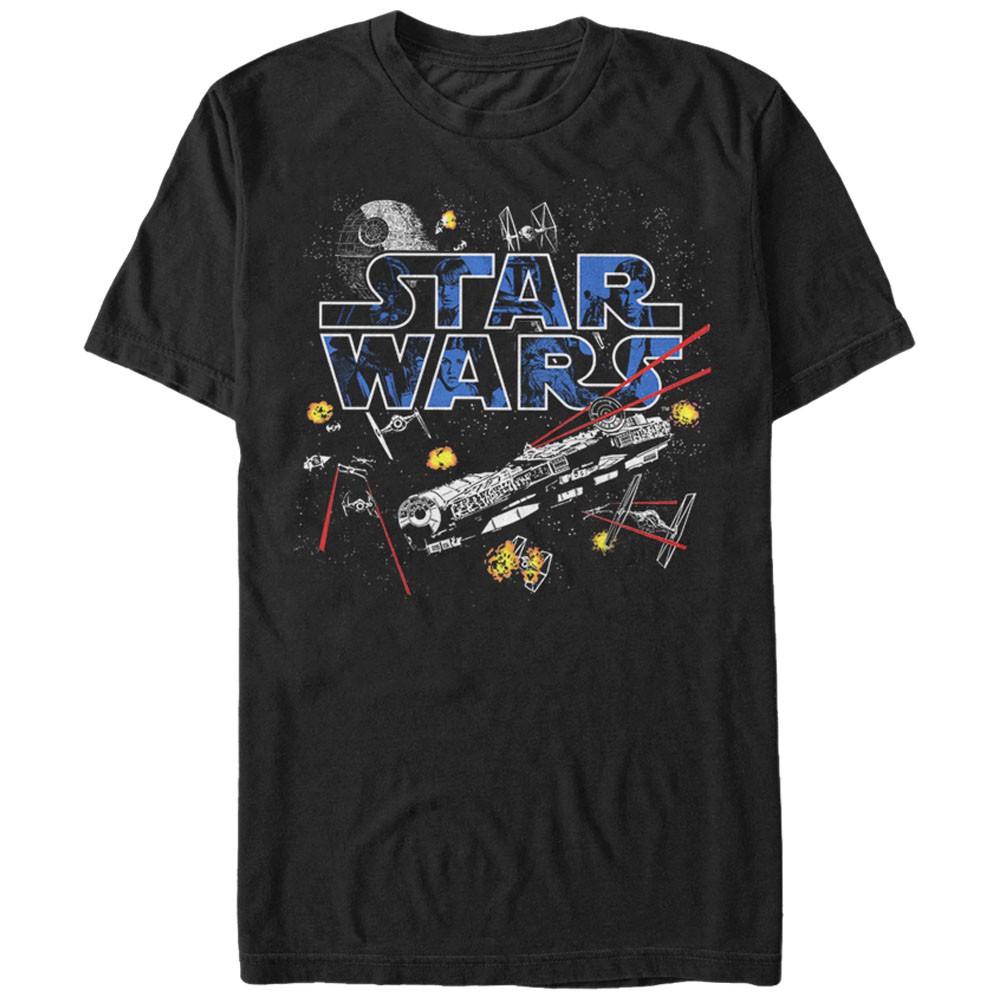 Star Wars Flight Of The Falcon Black T-Shirt