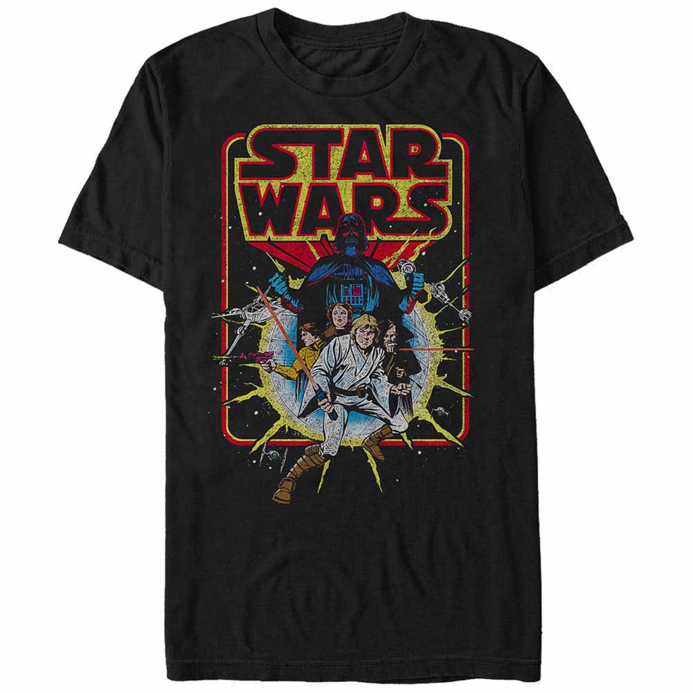 Star Wars Old School Comic Black T-Shirt