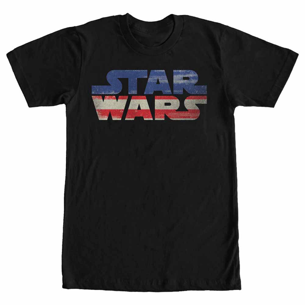 Star Wars SW USA Flag Black T-Shirt