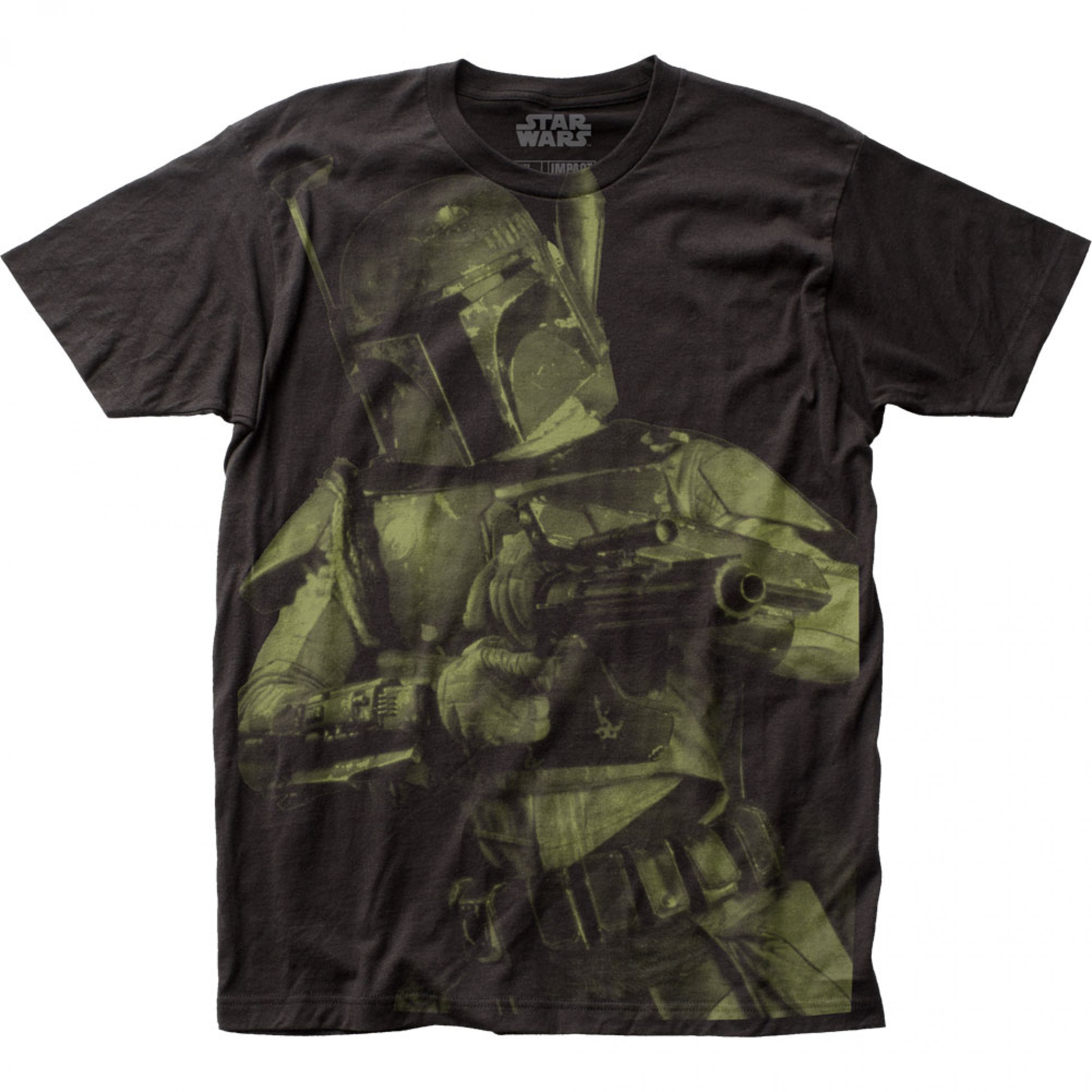 Star Wars Boba Fett Blaster Large Subway Print T-Shirt