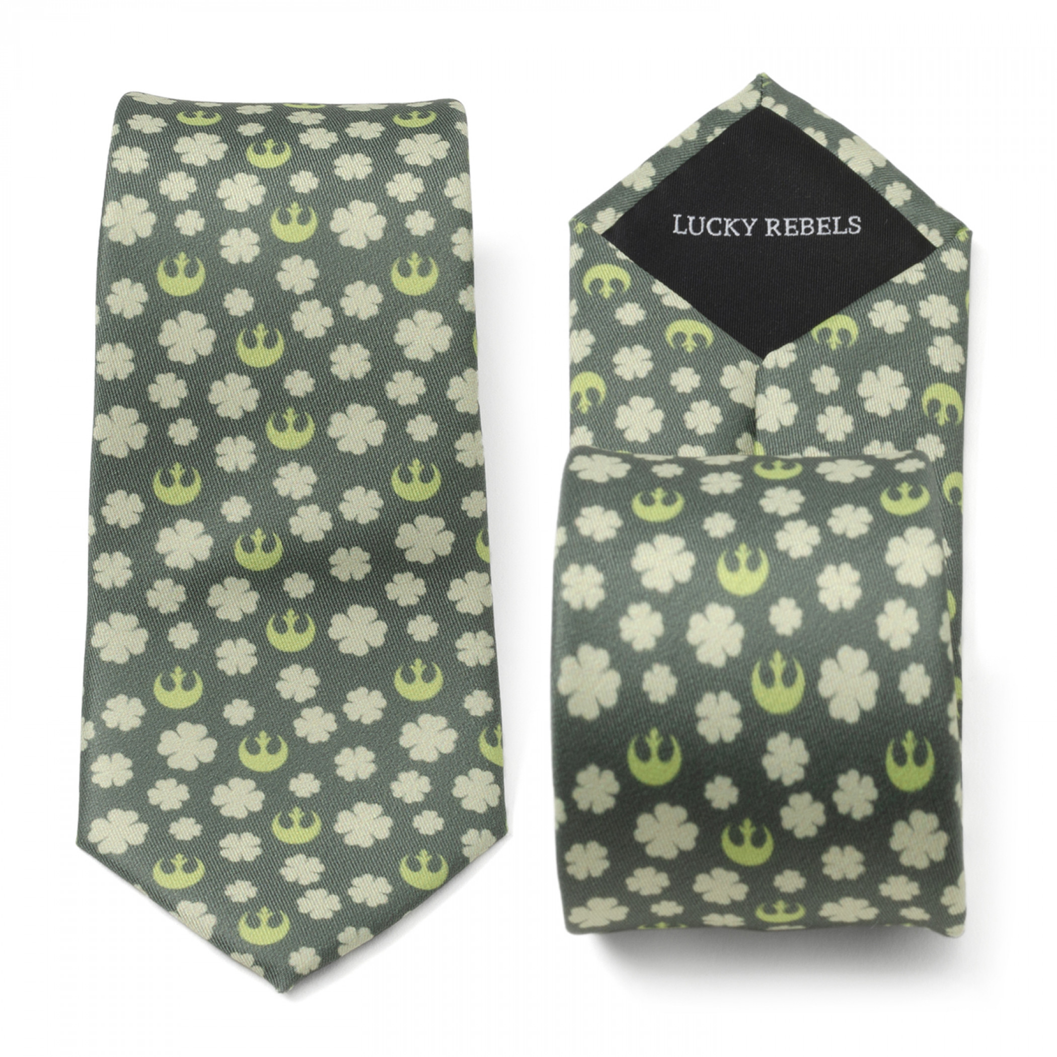 Star Wars Rebel Shamrock Green Hidden Message Men's Tie