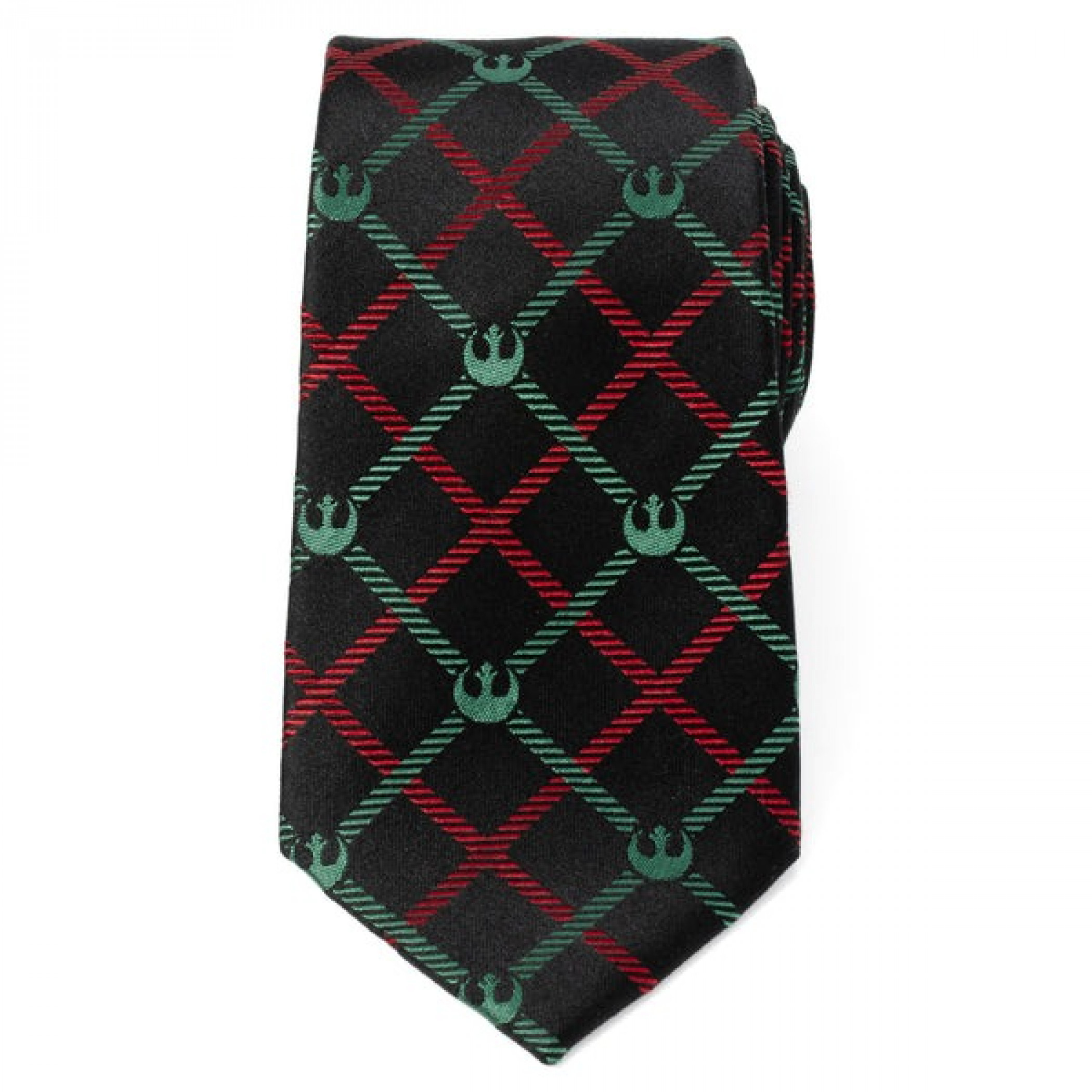 Star Wars Rebel Logo Red/Green Plaid Men's Tie