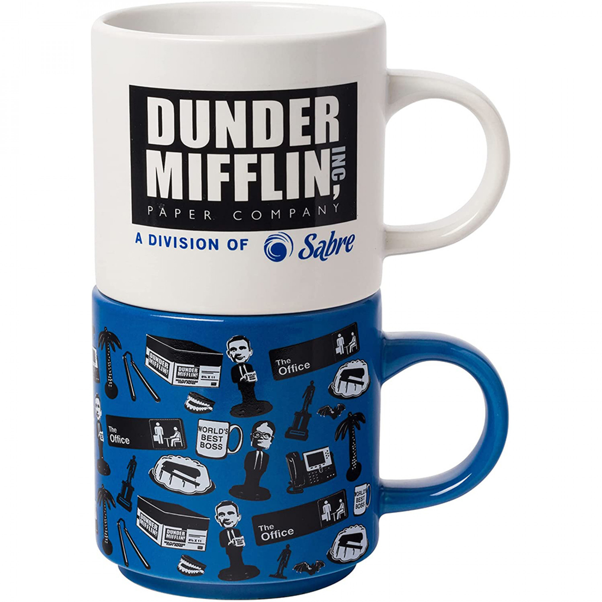 The Office Dunder Mifflin Logo & Icons AOP 13 oz Ceramic Mugs 2-Pack