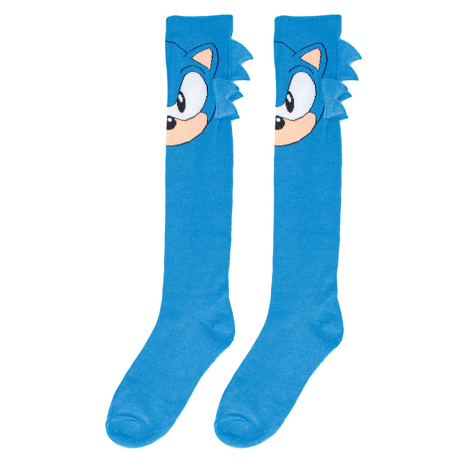 Sonic Face Ladies Knee High Blue Socks
