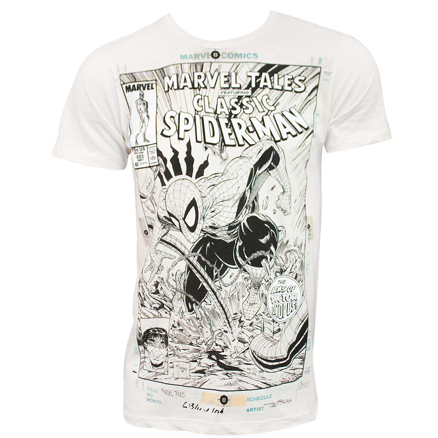 Spider-Man Comic Cover Men's Off-White T-Shirt