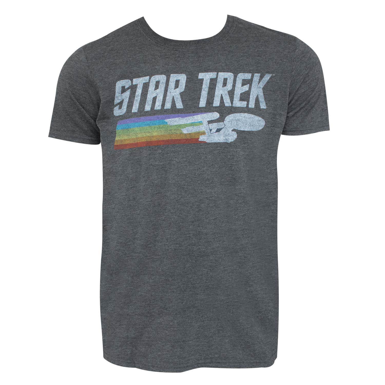 Star Trek Enterprise Rainbow Logo Grey Tee Shirt