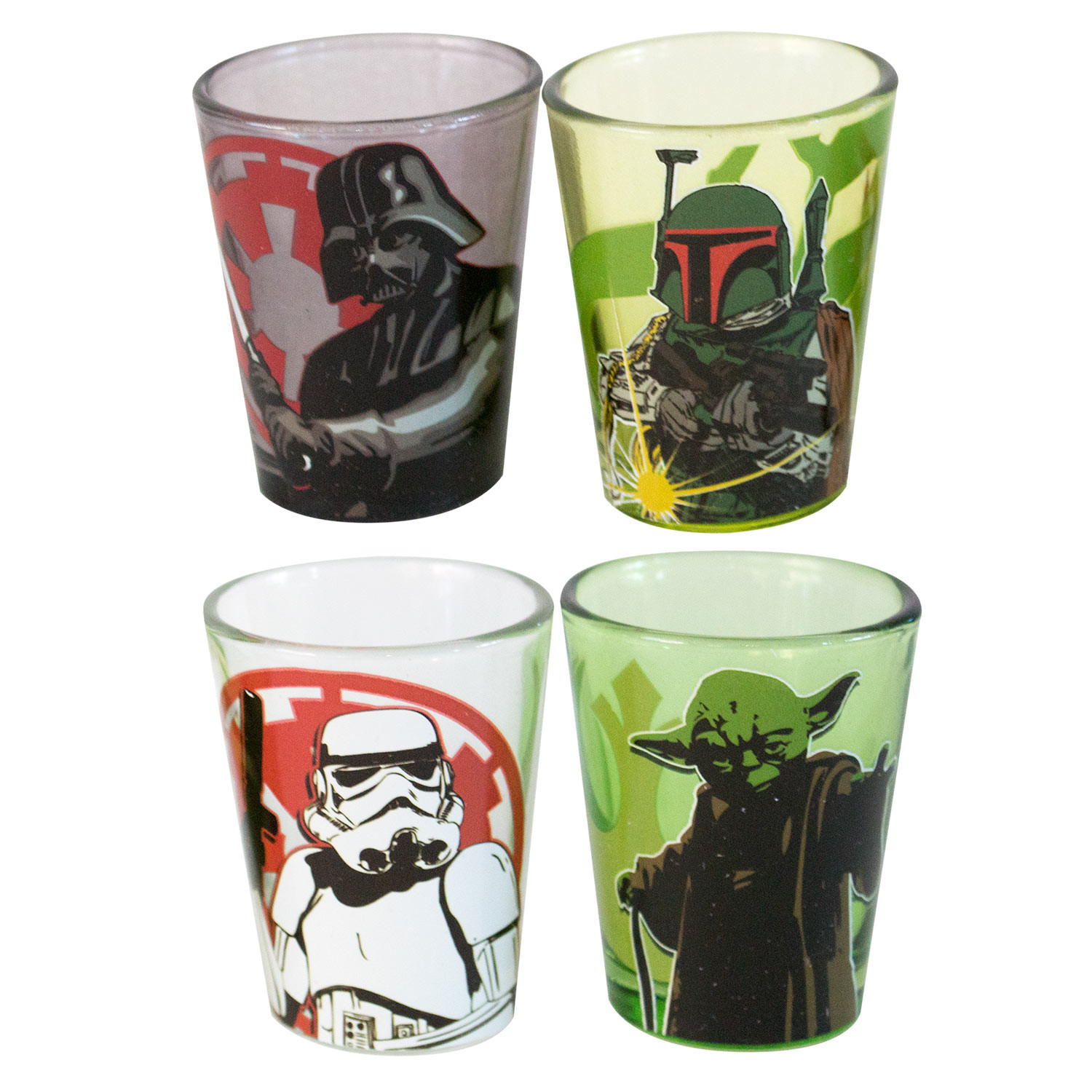 Shot Glass Darth Vader, Storm Trooper, Han Solo, Boba Fett 4 Pack Shot Glass Set Starwars 4 Shot Set