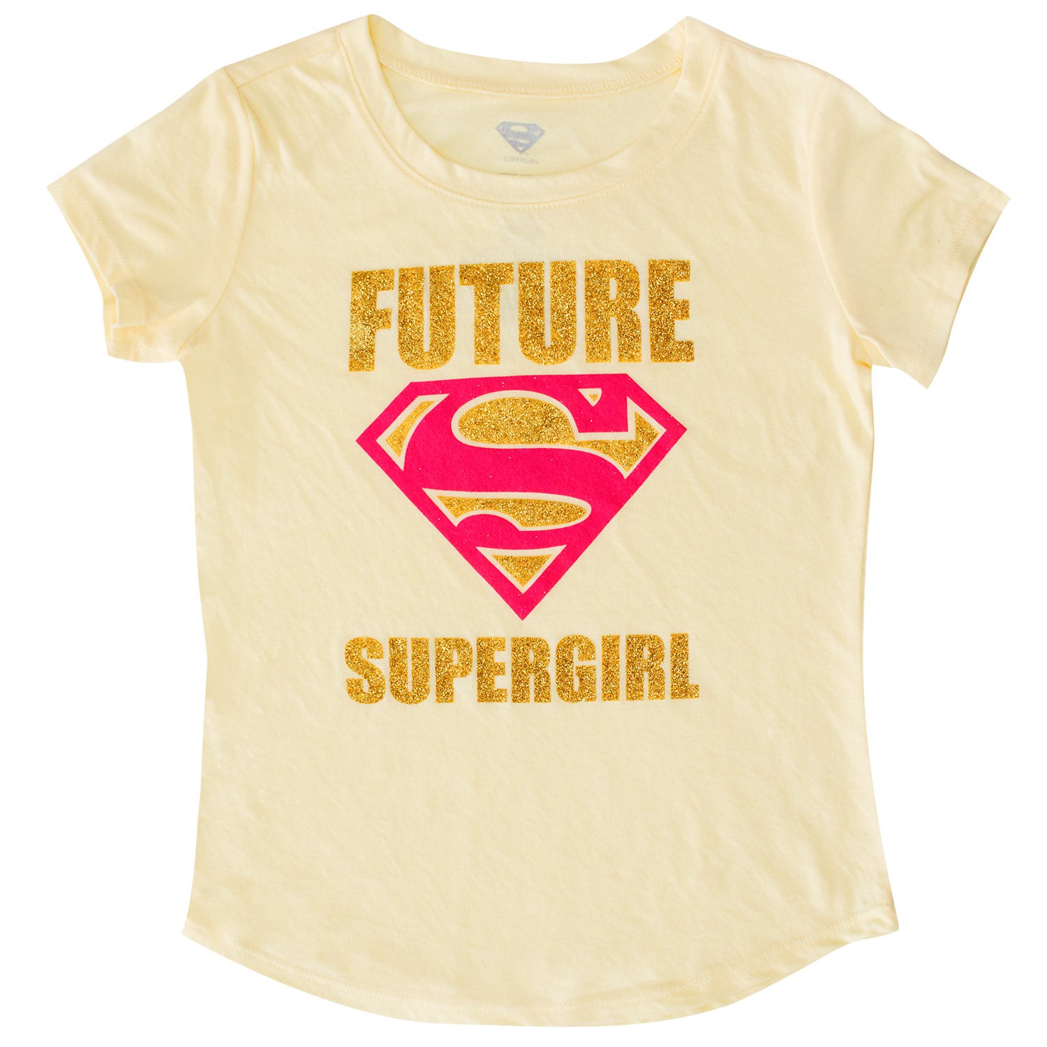 Superman Future Supergirl Youth Girls Yellow Tee Shirt