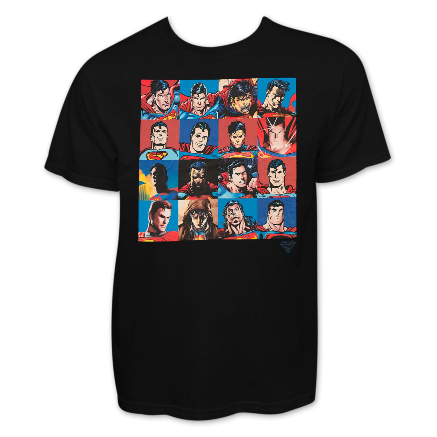 Superman Men's Black Faces Collage Tee Shirt
