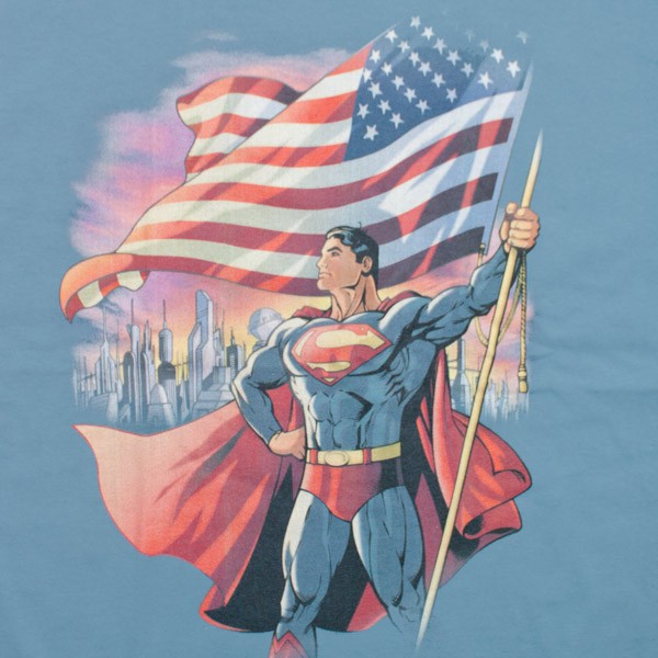 Superman American Flag T-Shirt - Blue