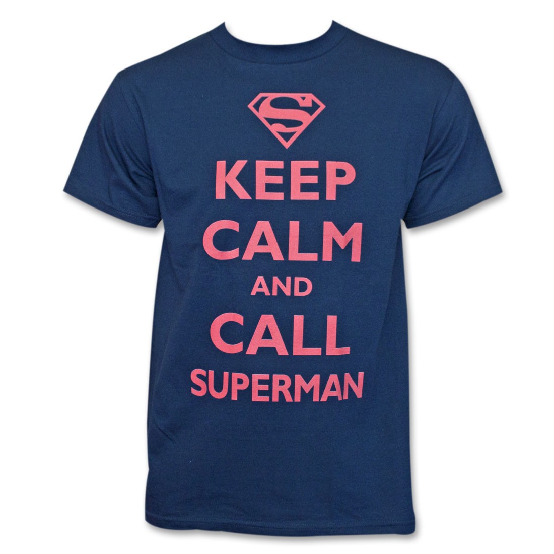 Superman Keep Calm and Call T-Shirt - Blue