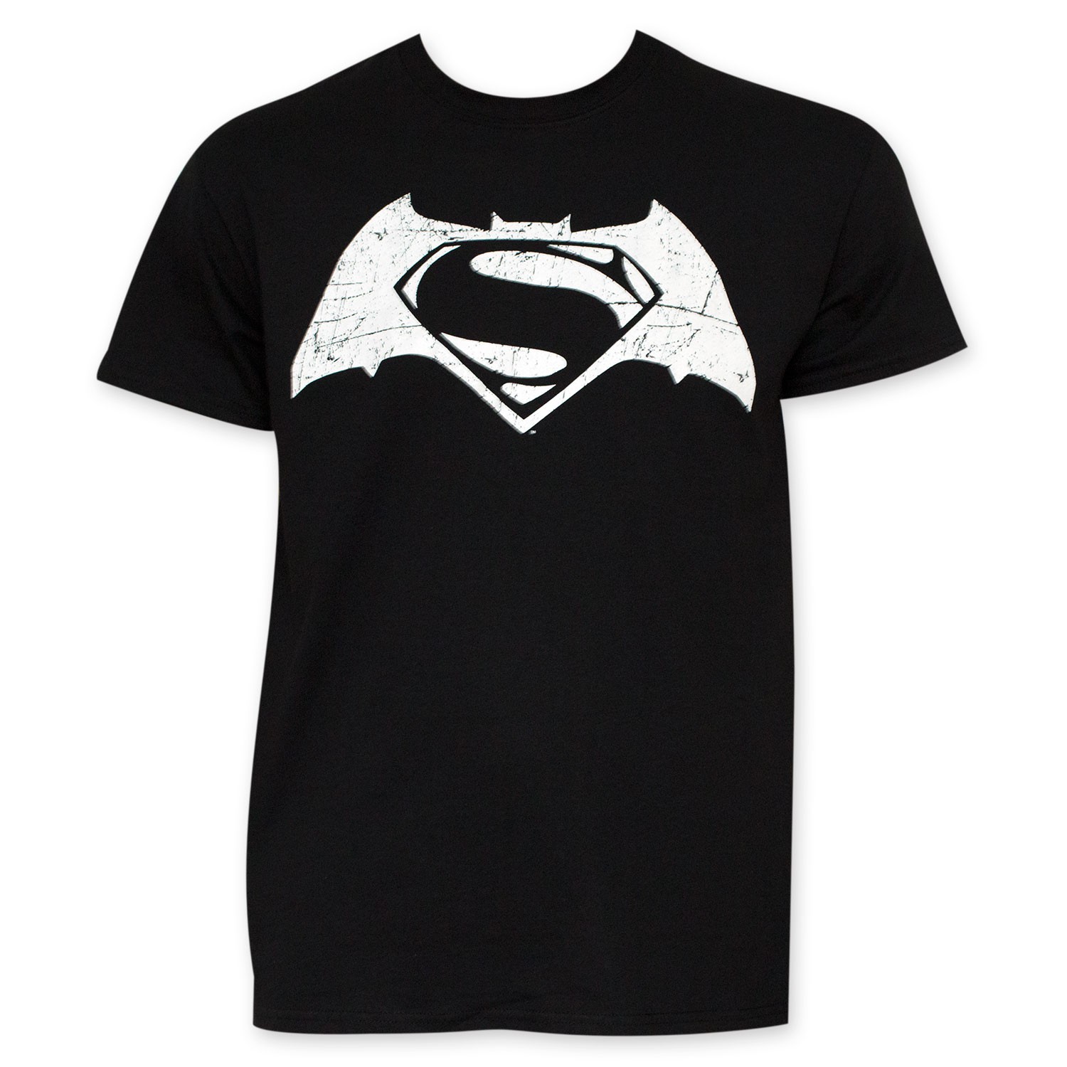 Batman v Superman Black And White Movie Logo Tee Shirt