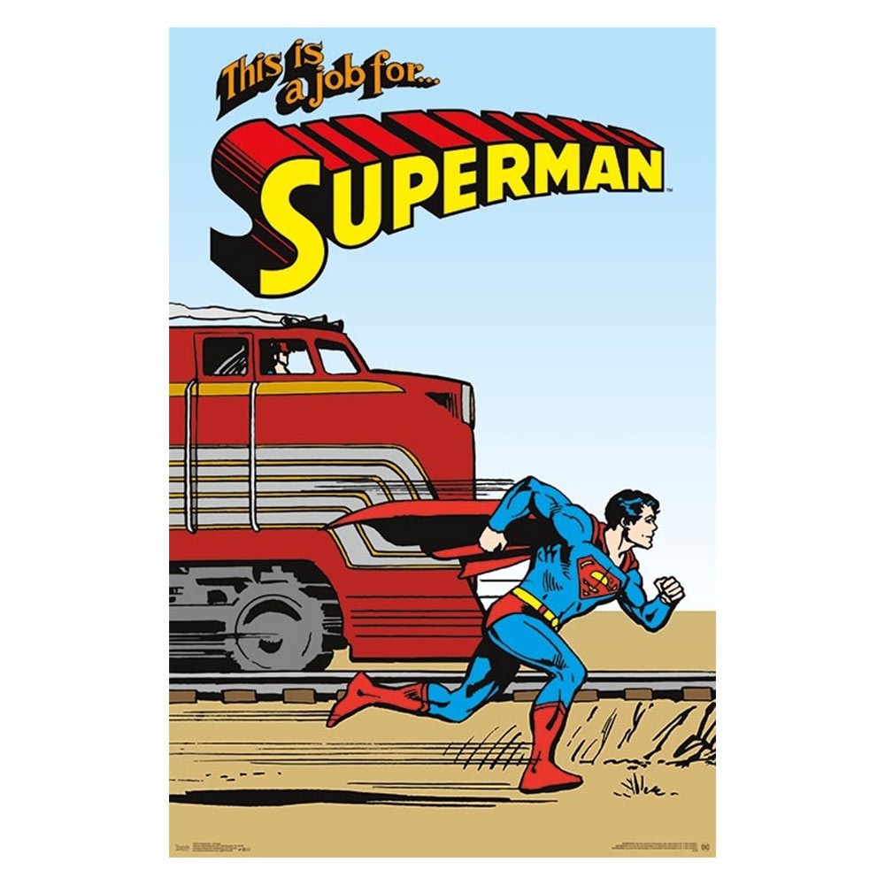 Superman More Powerful Than A Train Poster