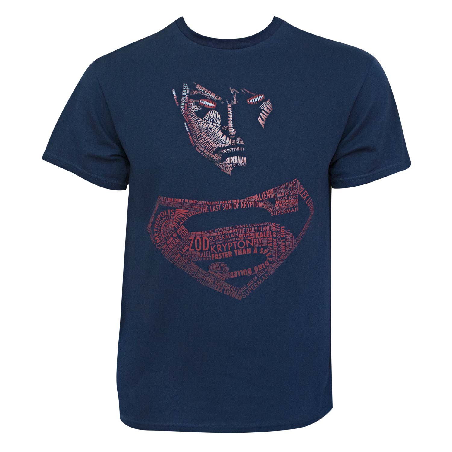 Superman Posterized Typography Navy Blue Tee Shirt