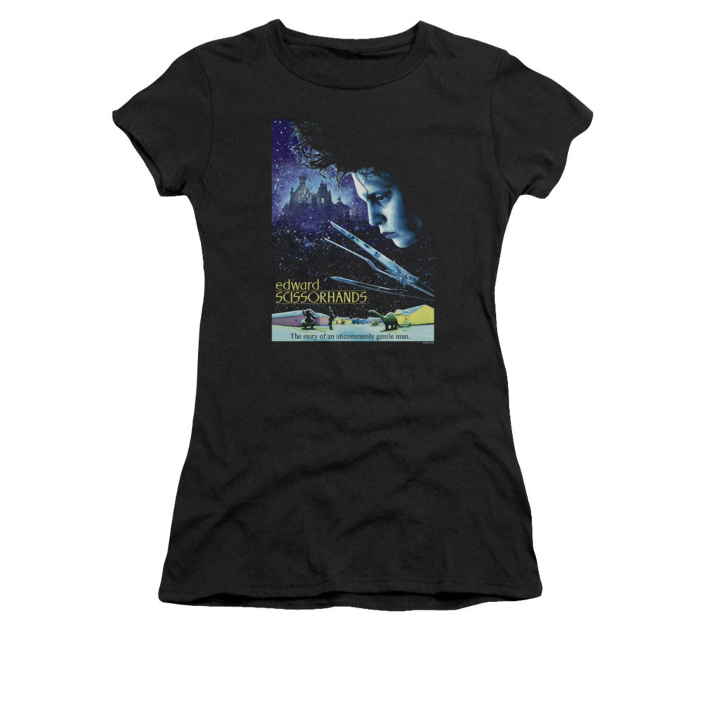Edward Scissorhands Black Poster Juniors Tee Shirt