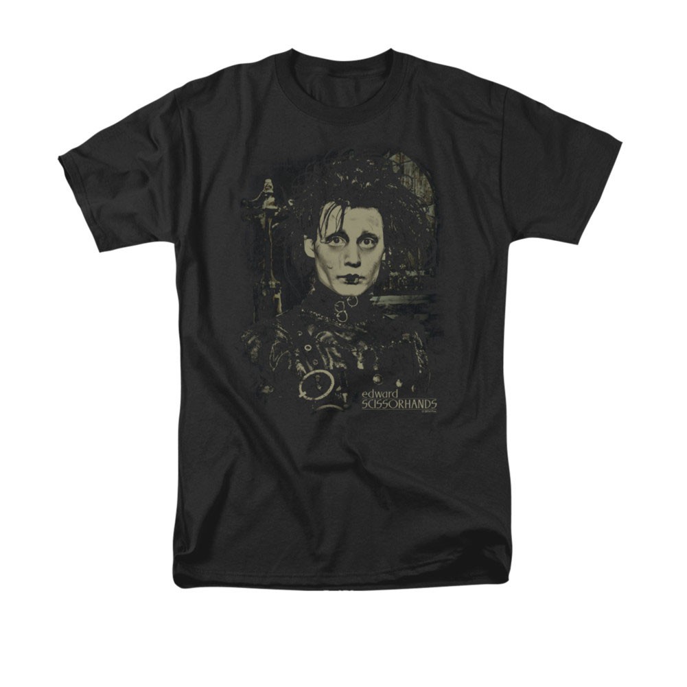 Edward Scissorhands Black Portrait Tee Shirt
