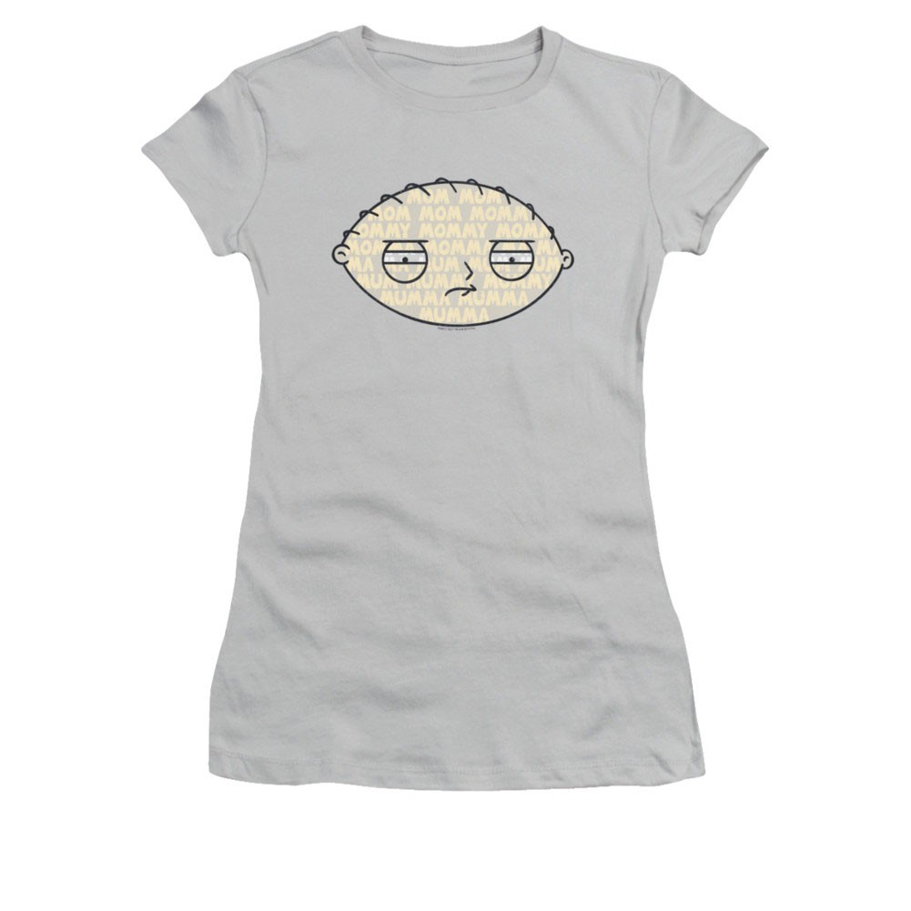 Family Guy Juniors Gray Stewie Mom Tee Shirt