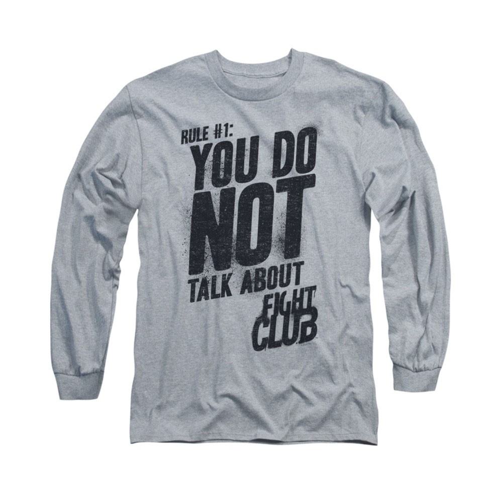 Fight Club Rule 1 Gray Long Sleeve T-Shirt