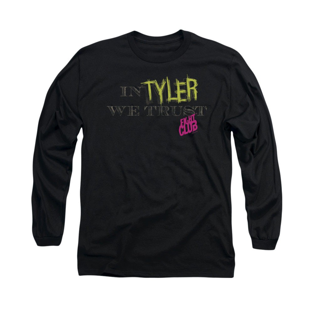 Fight Club In Tyler We Trust Black Long Sleeve T-Shirt