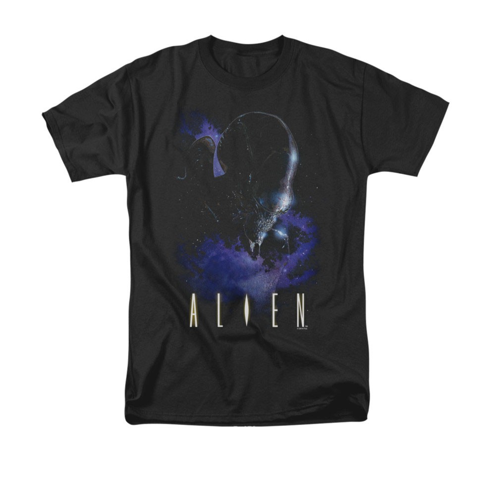 Alien In Space Black Tee Shirt