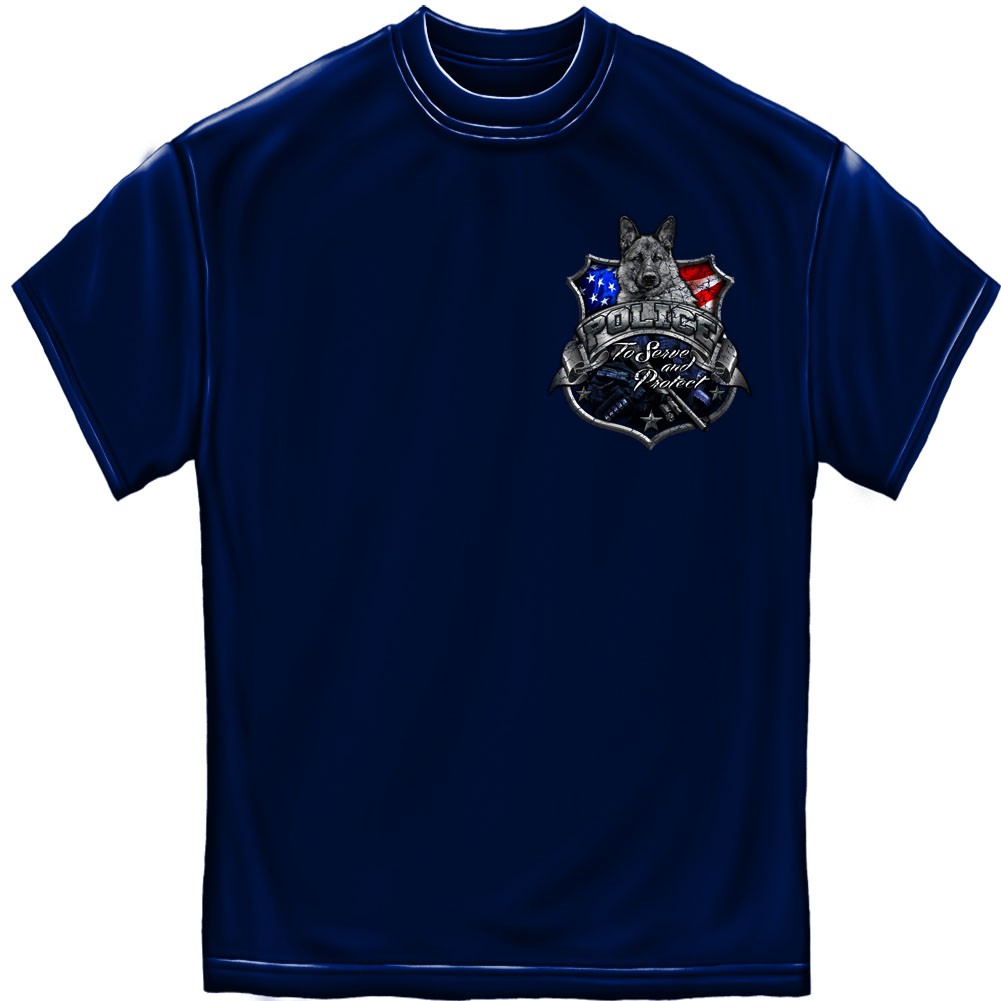 K9 Police Dog Blue Foil T-Shirt