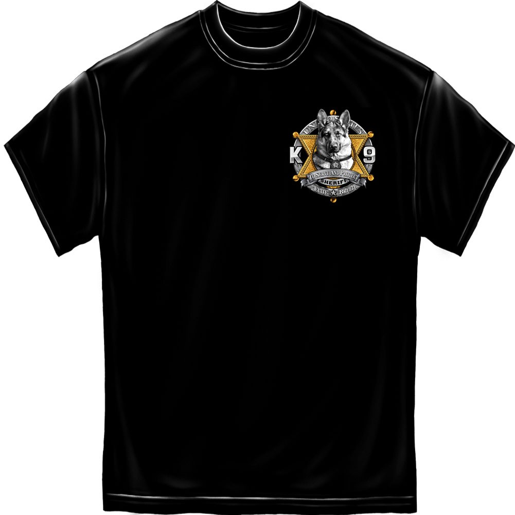Police K9 Sheriff Foil Black T-Shirt