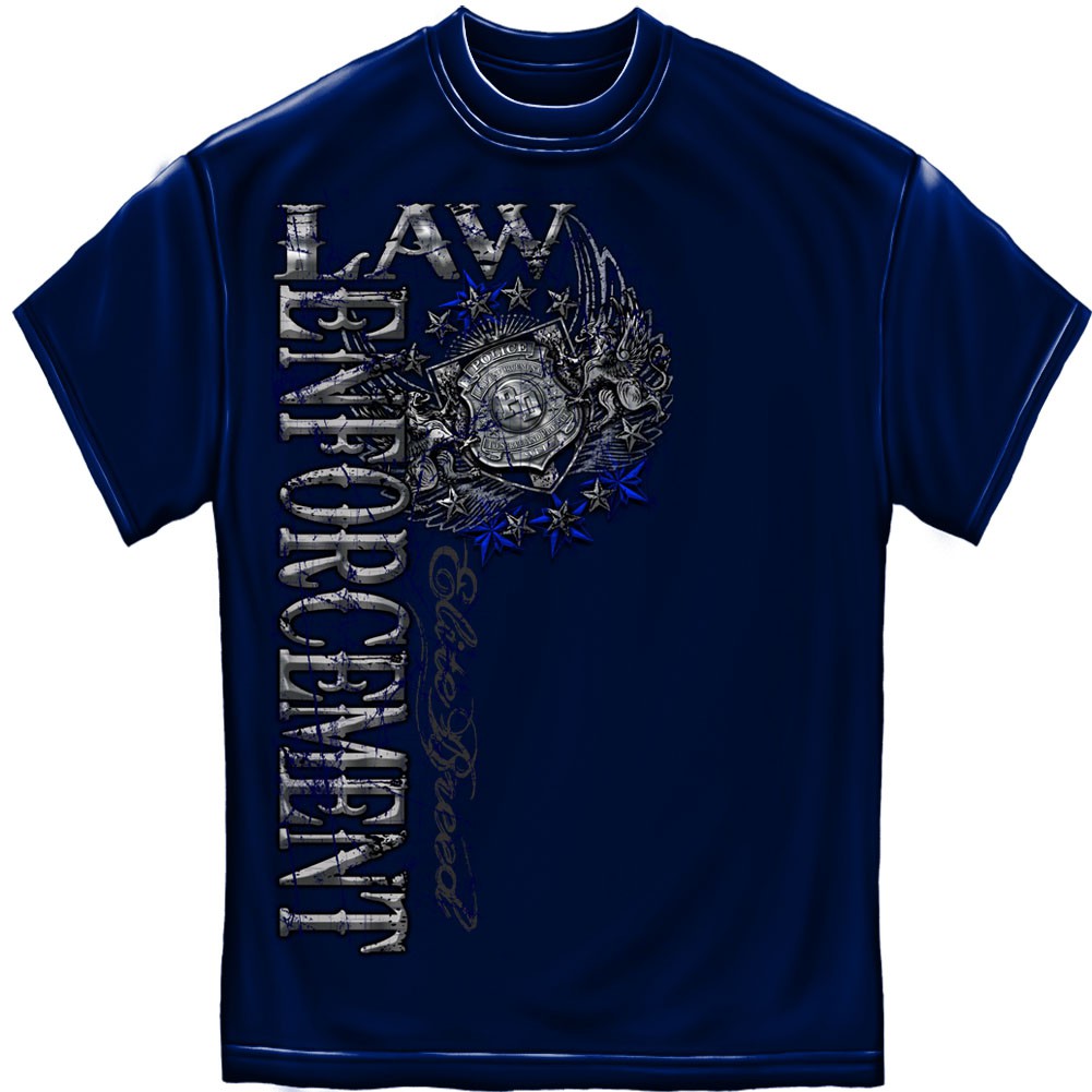 Police Law Enforcement Elite Breed Foil Blue T-Shirt