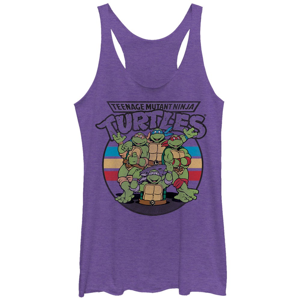 Teenage Mutant Ninja Turtles Retro Spot Purple Juniors Tank Top