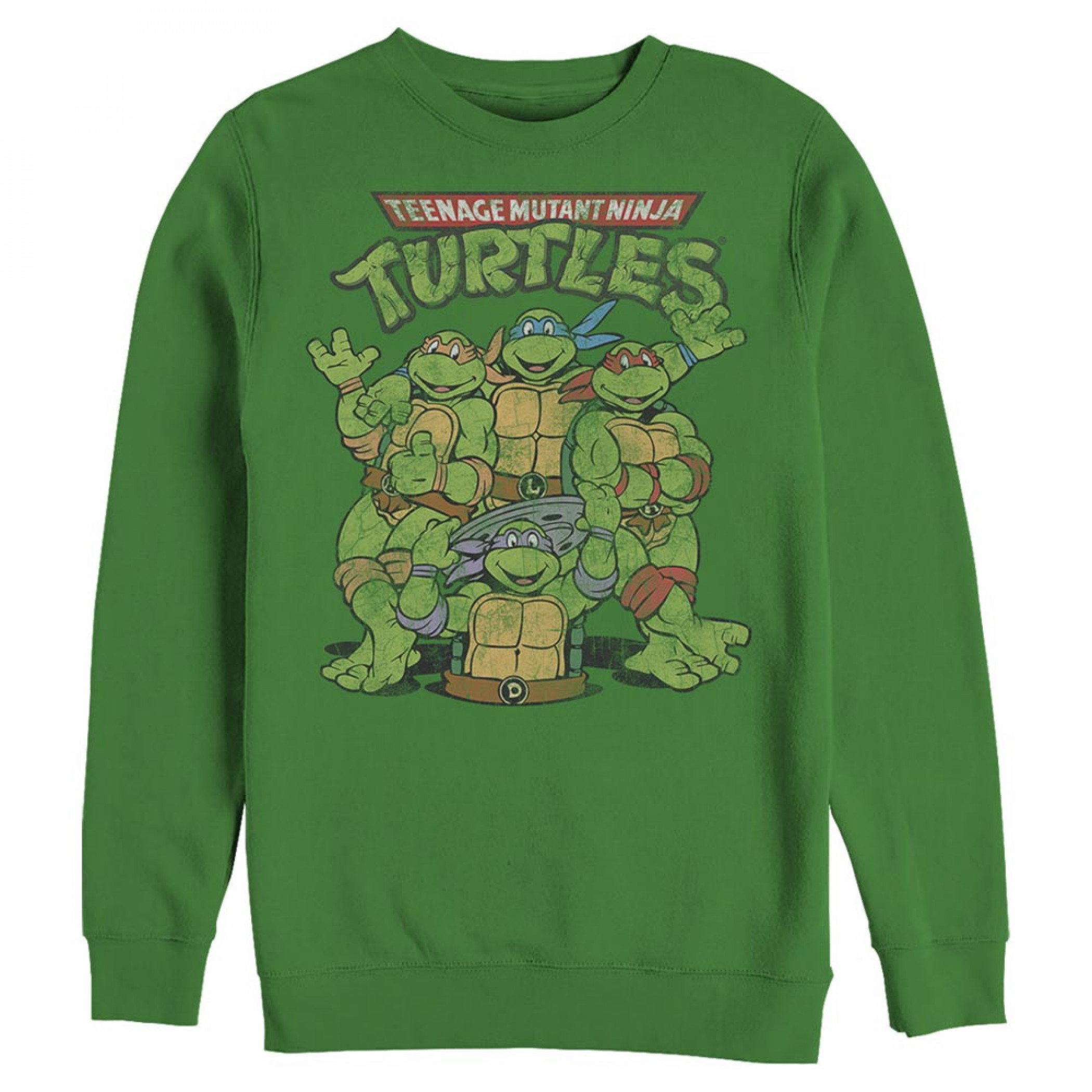 Teenage Mutant Ninja Turtles Group Shot Green Sweatshirt